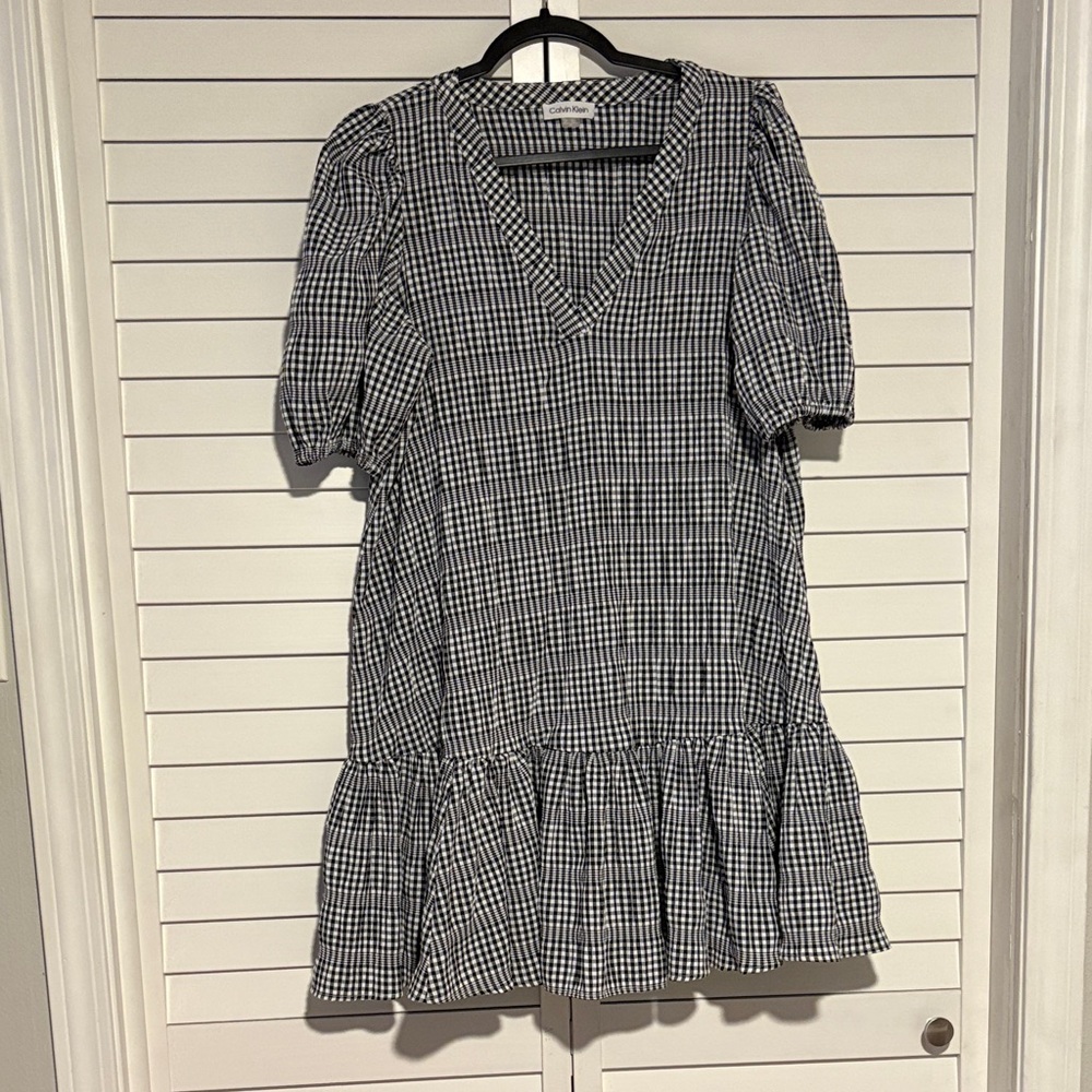 Calvin Klein Monochrome Plaid Dress